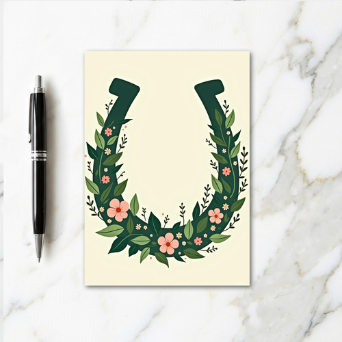 Lucky Horseshoe Floral Art Card