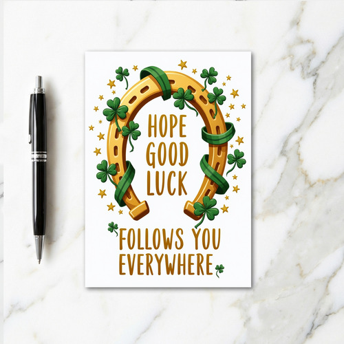 Lucky Horseshoe Good Fortune Card