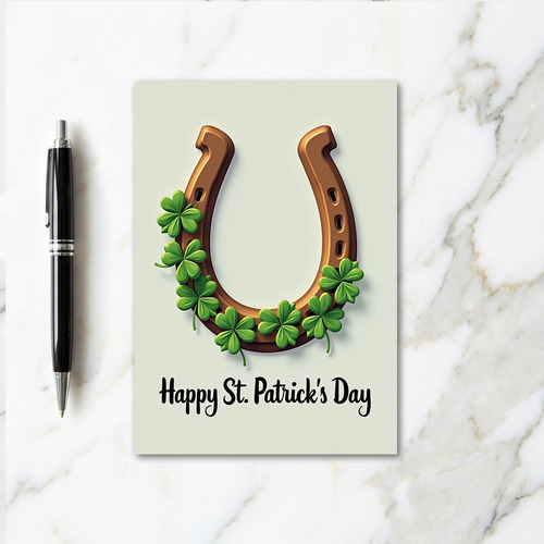 Lucky Horseshoe St Patricks Day Card