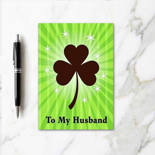 Lucky Husband Shamrock Love Card