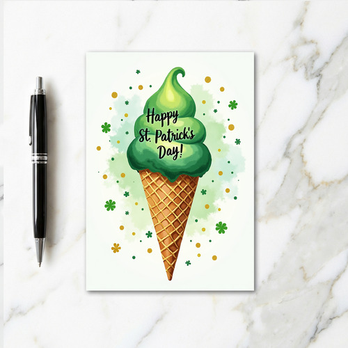 Lucky Ice Cream Cone Day Card