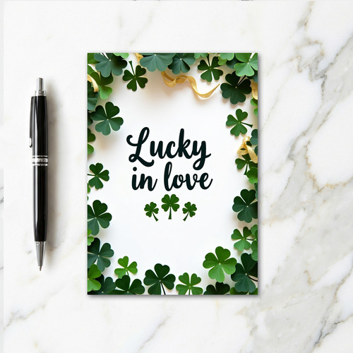 Lucky In Love Gold Ribbon Card