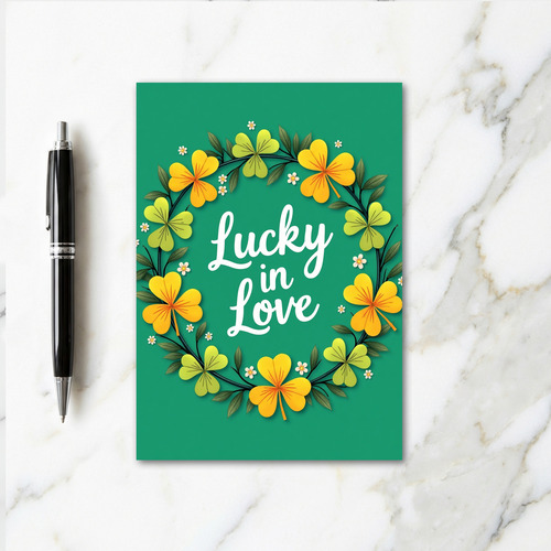 Lucky In Love Greenery Card