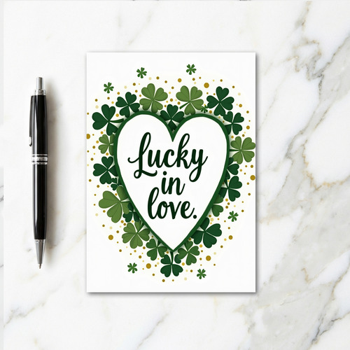 Lucky In Love Heart Pattern Card