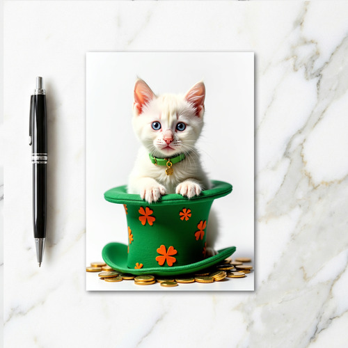 Lucky Kitten Festive Hat Card
