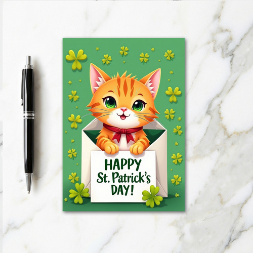 Lucky Kitten St Patricks Day Card
