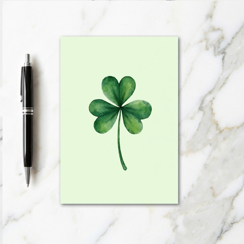 Lucky Leaf Watercolor Art Card