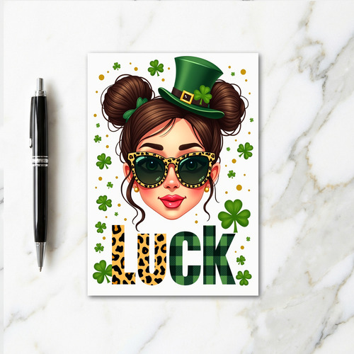 Lucky Leopard St Patricks Day Card