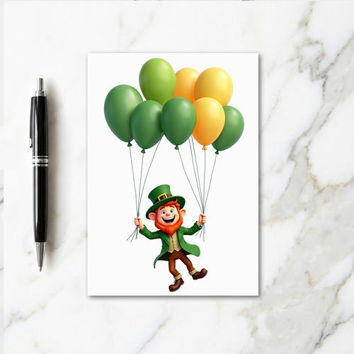Lucky Leprechaun Balloons Card