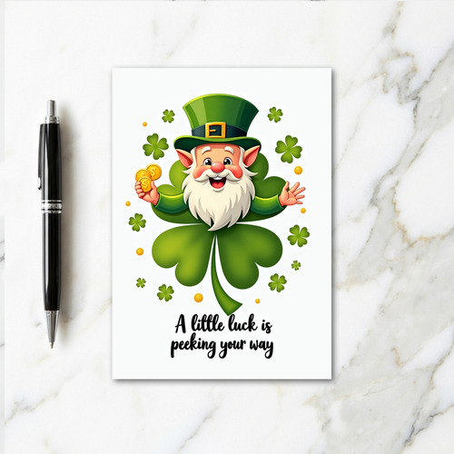 Lucky Leprechaun Cartoon Art Card