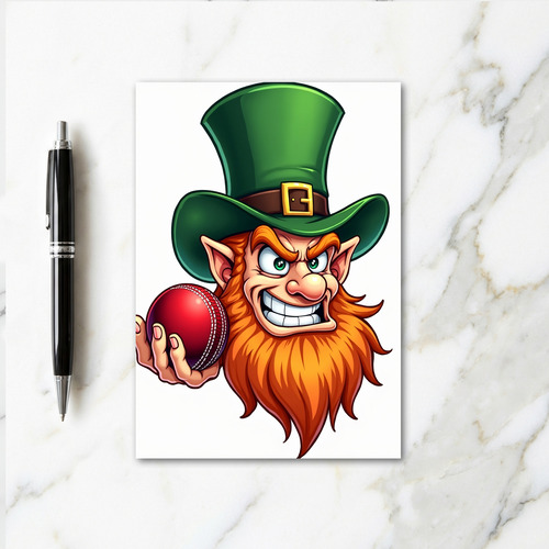 Lucky Leprechaun Cricket Fun Card