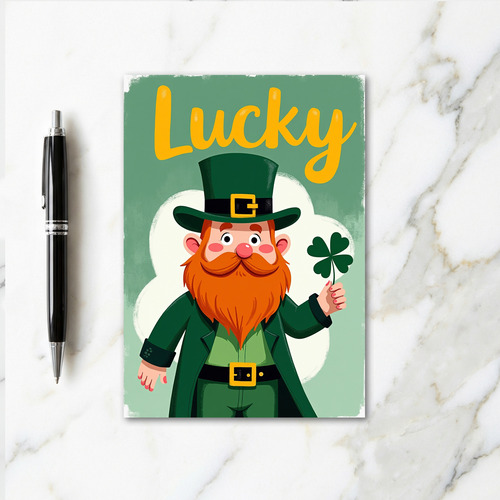 Lucky Leprechaun Gold Script Card