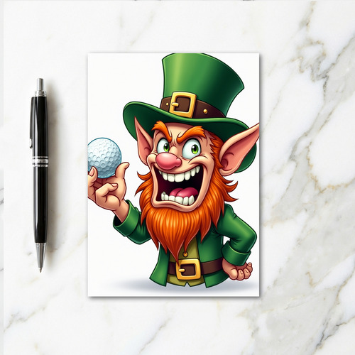 Lucky Leprechaun Golf Ball Card