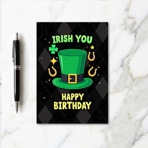 Lucky Leprechaun Hat Birthday Card