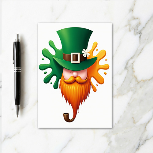 Lucky Leprechaun Head Art Card