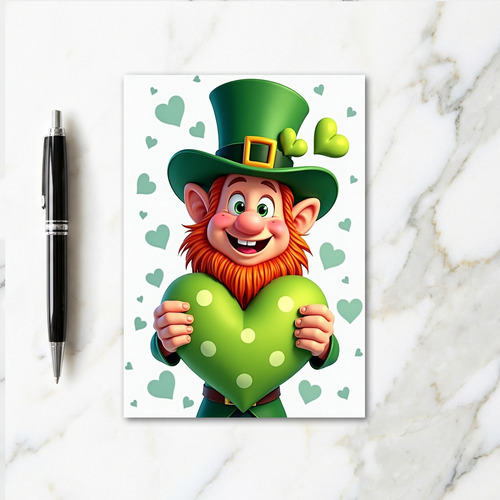 Lucky Leprechaun Heart Card