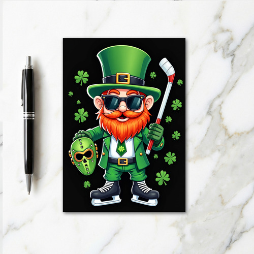 Lucky Leprechaun Hockey Fun Card