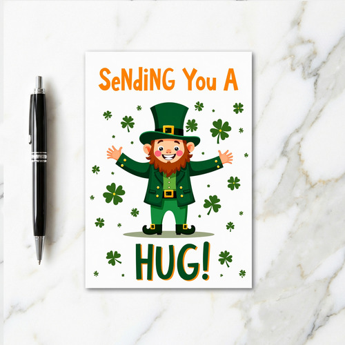 Lucky Leprechaun Hugs Sending Card