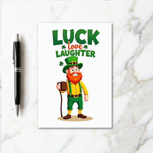 Lucky Leprechaun Laughter Love Card