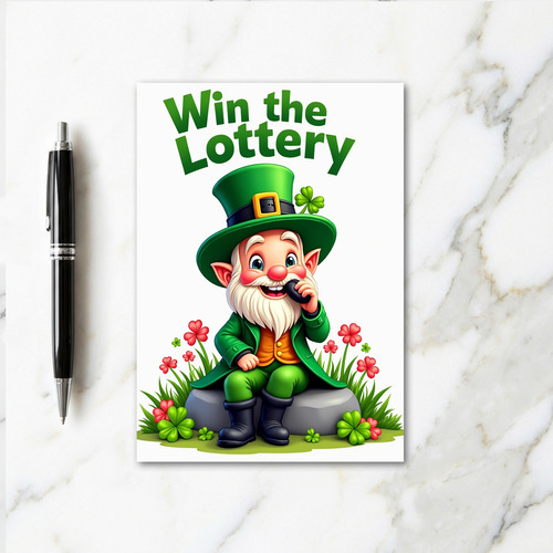 Lucky Leprechaun Lottery Win Card