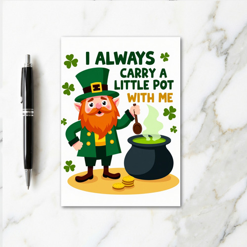 Lucky Leprechaun Pot Of Gold Card