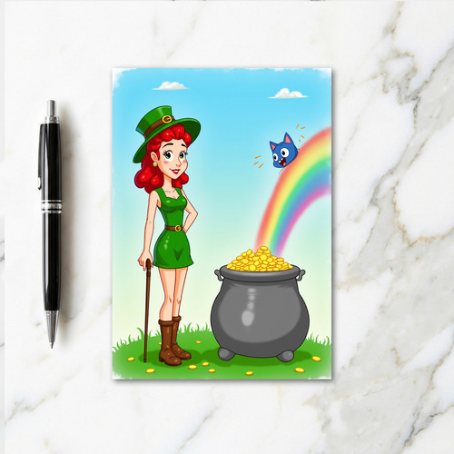 Lucky Leprechaun Rainbow Card