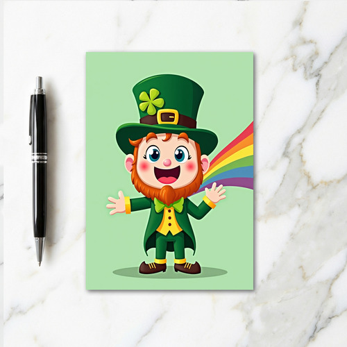 Lucky Leprechaun Rainbows Faux Gold Card