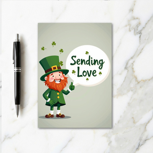 Lucky Leprechaun Sending Love Card