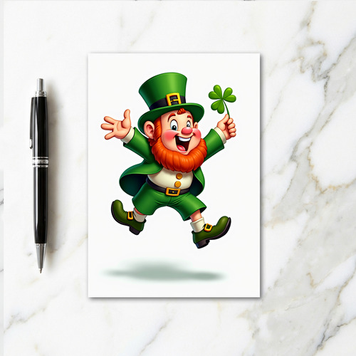 Lucky Leprechaun Shamrock Card