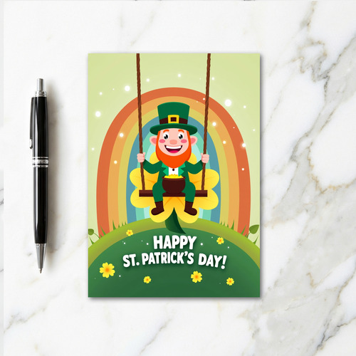 Lucky Leprechaun Swing St Patricks Card