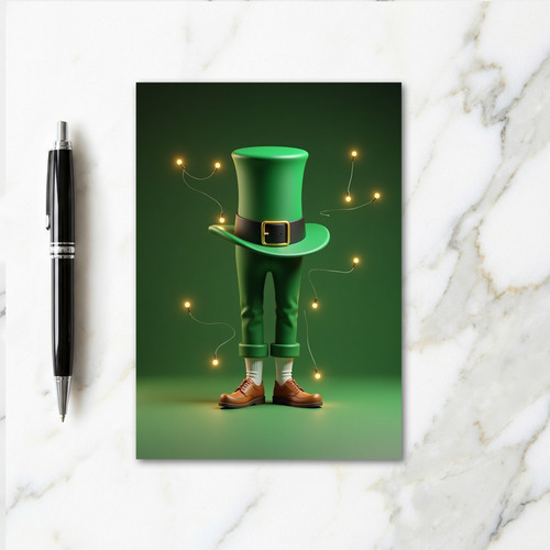 Lucky Leprechaun Top Hat Card