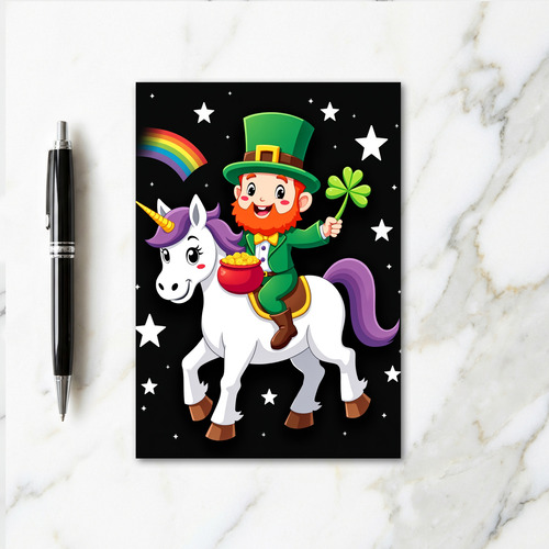 Lucky Leprechaun Unicorn Card