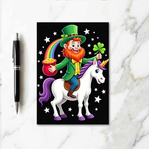 Lucky Leprechaun Unicorn Scene Card