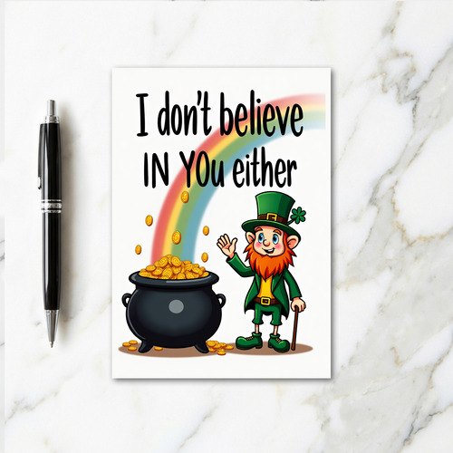 Lucky Leprechaun Waving Card