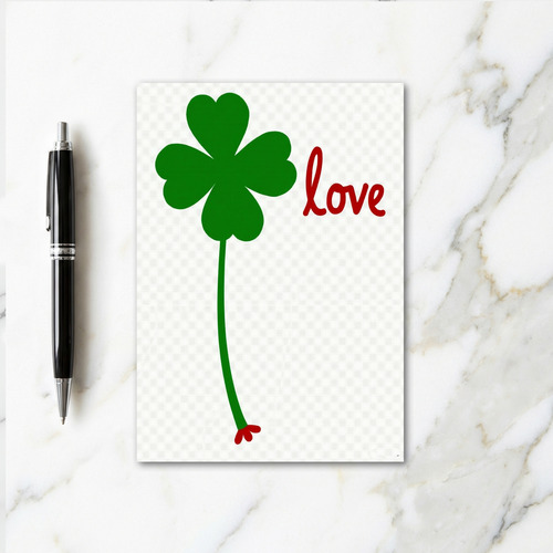 Lucky Love Green Clover Card