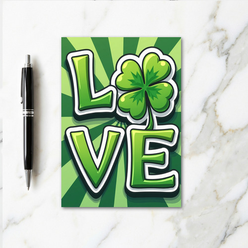 Lucky Love Green Design Card