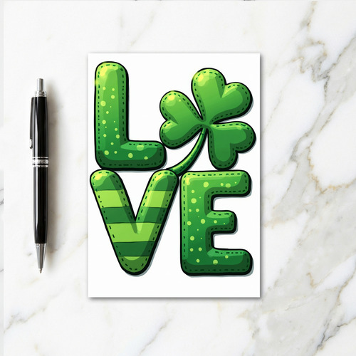 Lucky Love Green Letter Card