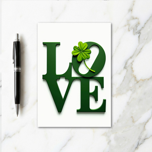 Lucky Love Green Letters Card