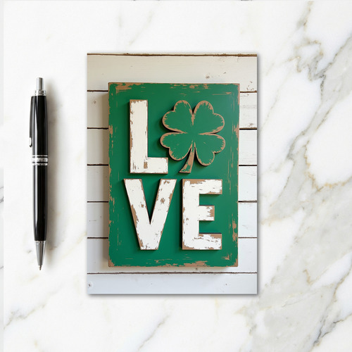 Lucky Love Wooden Sign Card