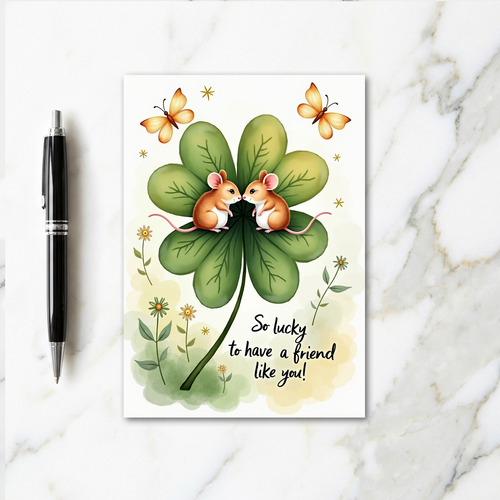 Lucky Mice Friend Clover Card
