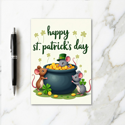Lucky Mice St Patricks Day Card