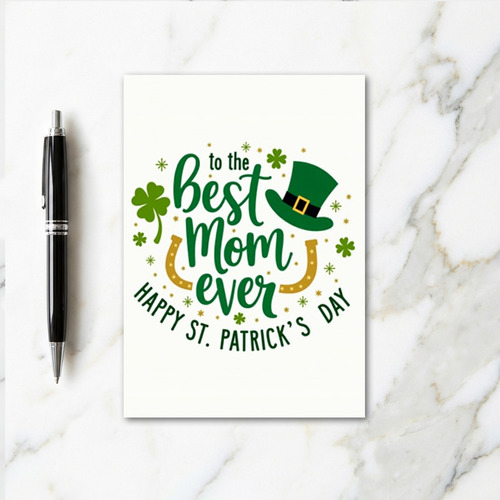 Lucky Mom Shamrock Pattern Card