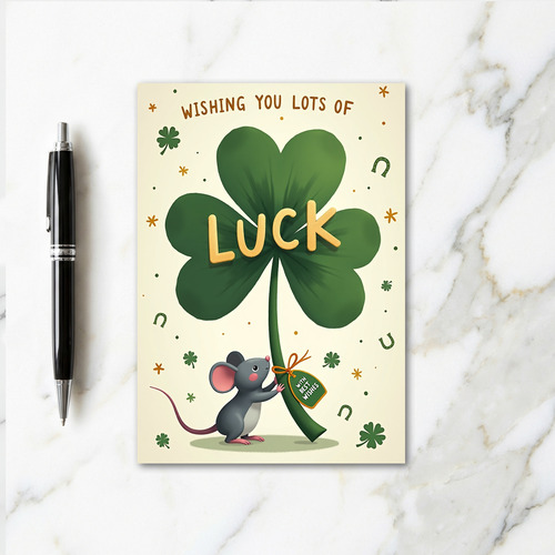 Lucky Mouse Best Wishes Card