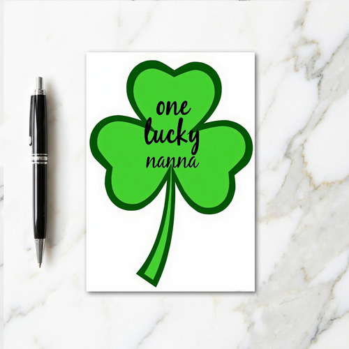 Lucky Nanna Shamrock Card
