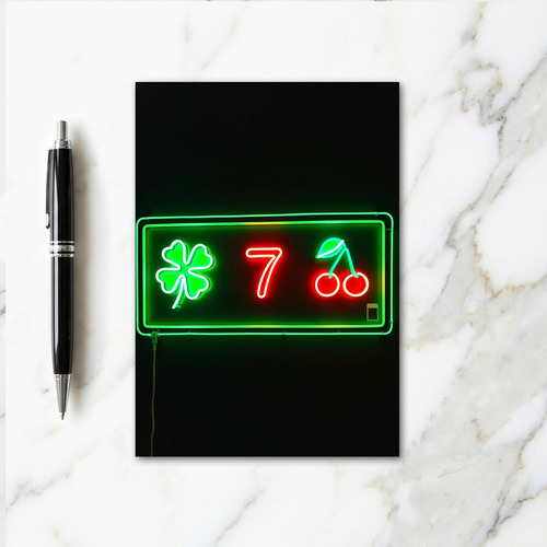 Lucky Neon Symbols Card