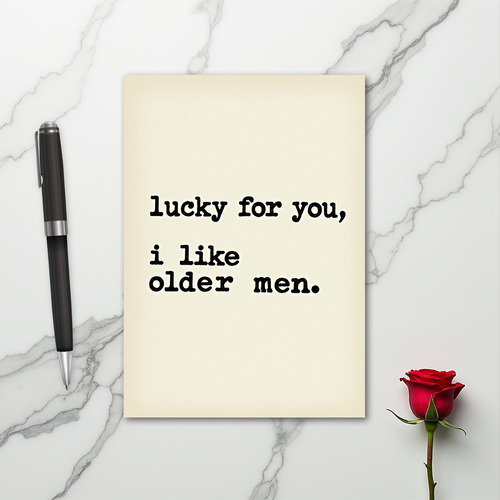 Lucky Older Men Love Card