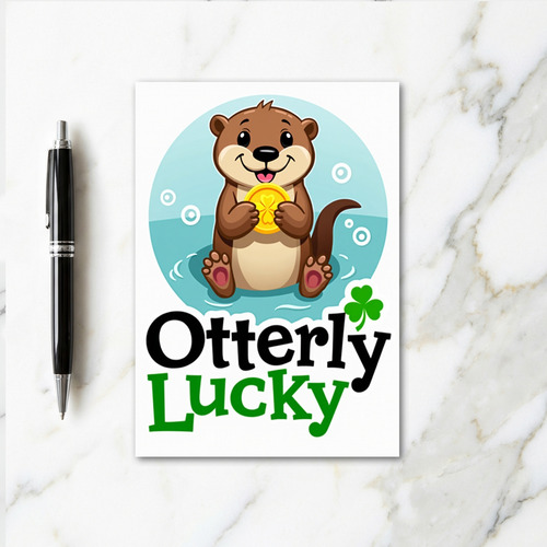Lucky Otter Clover Coin Card