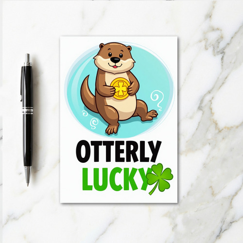 Lucky Otter Oval Scene Card