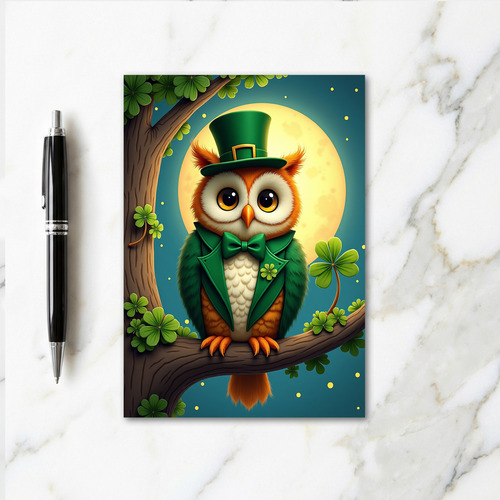 Lucky Owl St Patricks Day Card
