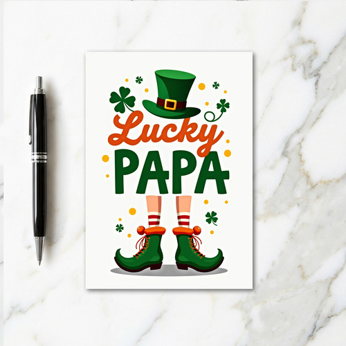 Lucky Papa Green Hat Fun Card